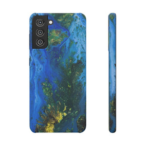 Blue Globe Ink Art Android Case (Slim) Samsung Galaxy S21 Matte Phone Case