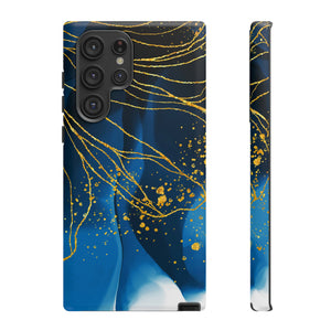 Blue Watercolor Art Android Case (Protective) Samsung Galaxy S22 Ultra Matte Phone Case