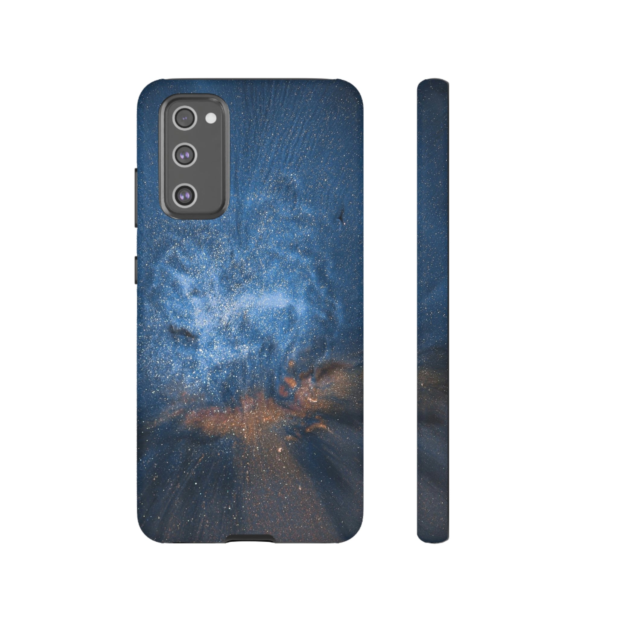 Blue Stardust Ink Art Android Case (Protective) Samsung Galaxy S20 FE Matte Phone Case