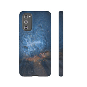 Blue Stardust Ink Art Android Case (Protective) Samsung Galaxy S20 FE Matte Phone Case