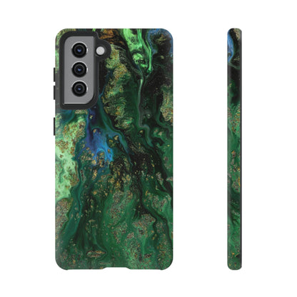 Green Liquid Marble Ink Art Android Case (Protective) Samsung Galaxy S21 Matte Phone Case