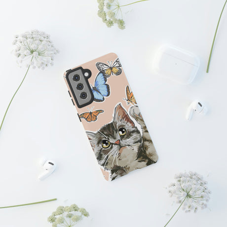 Cute Cat Butterflies Android Case (Protective) Phone Case