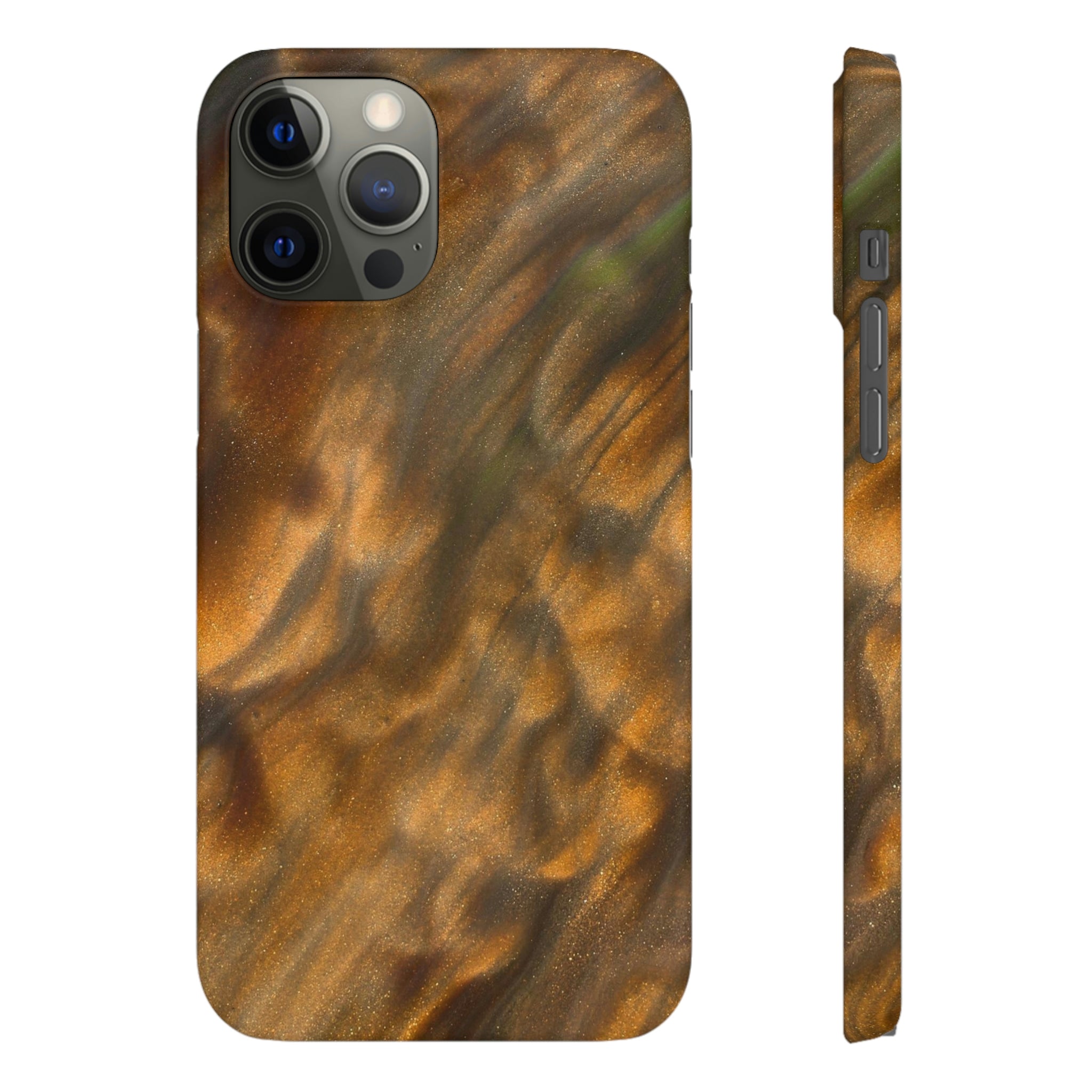 Gold Sand Ink Art iPhone Case (Slim) iPhone 12 Pro Max Matte Phone Case