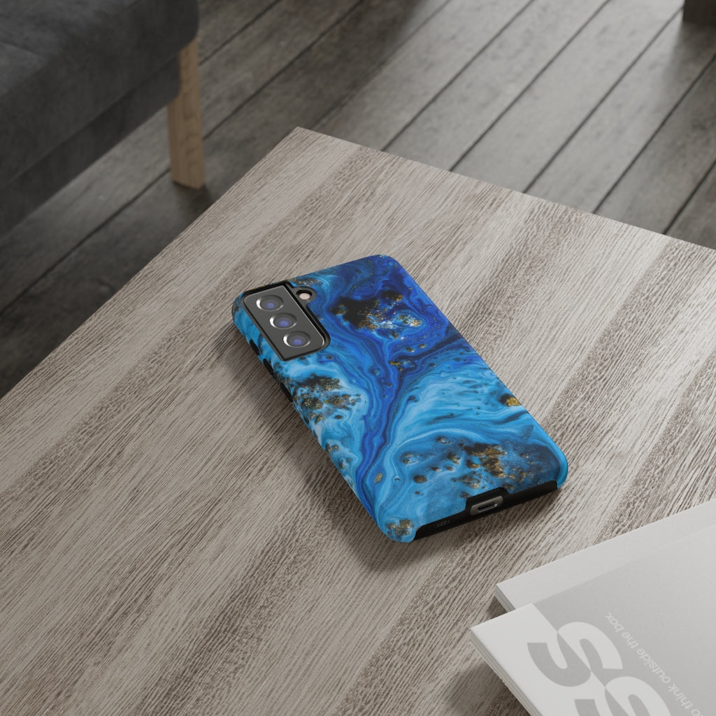 Blue Ice Melt Ink Art Android Case (Protective) Phone Case