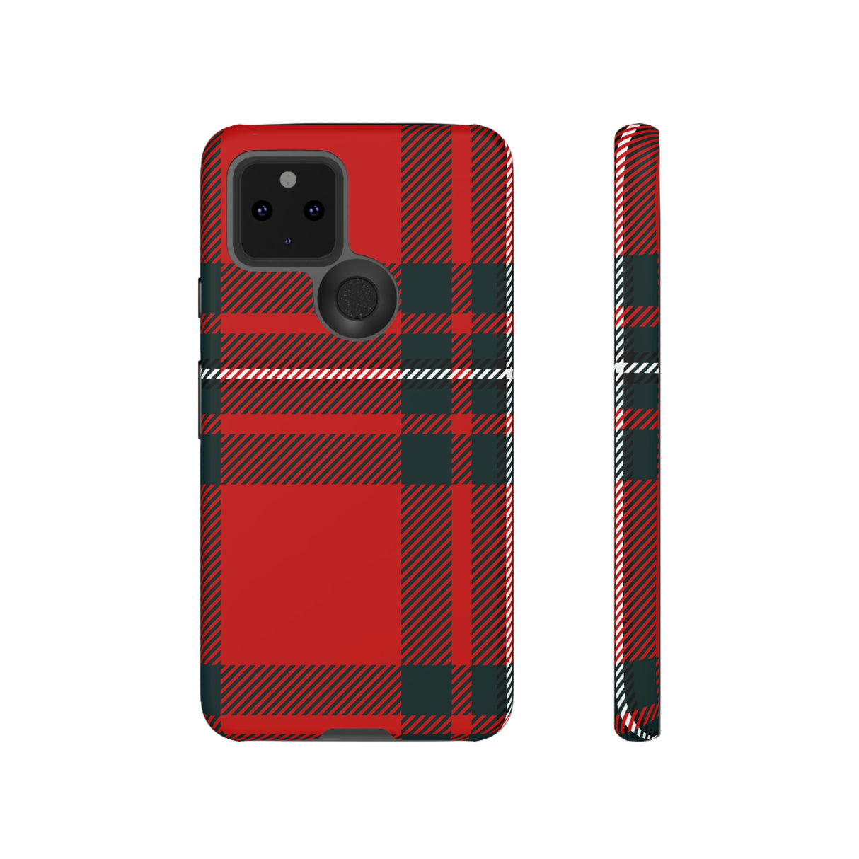 Plaid Pattern Red Android Case (Protective) Google Pixel 5 5G Matte Phone Case