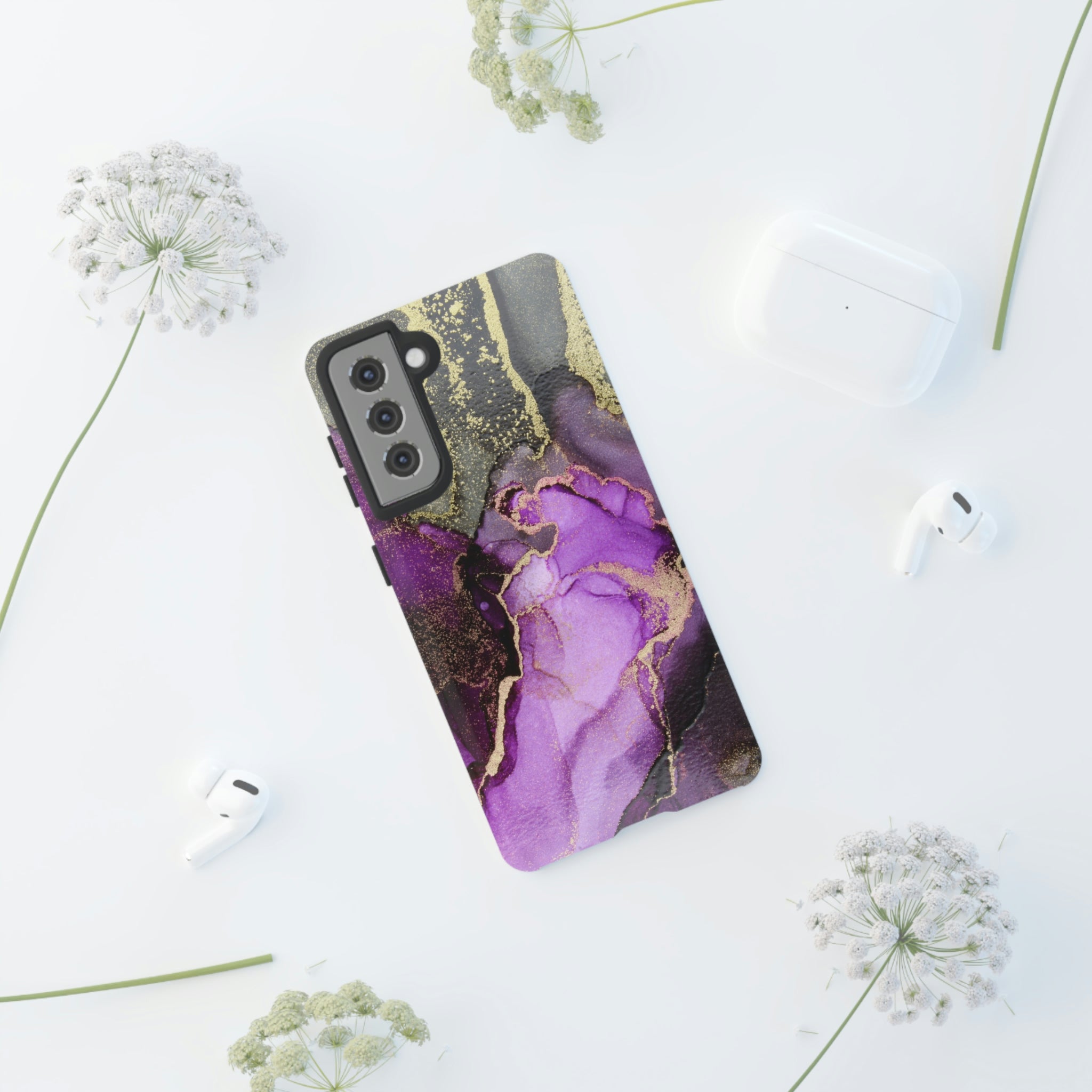 Purple Marble & Gold Android Case (Protective) Phone Case