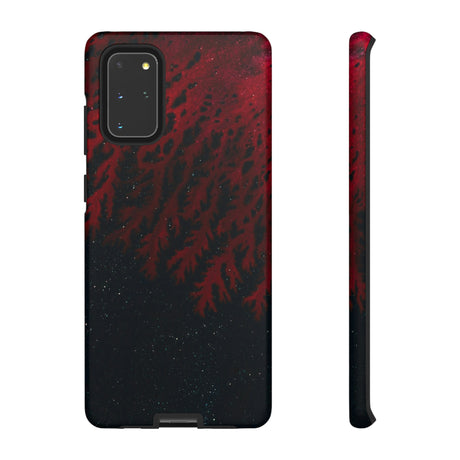 Dark Red Space Ink Art Android Case (Protective) Samsung Galaxy S20+ Matte Phone Case