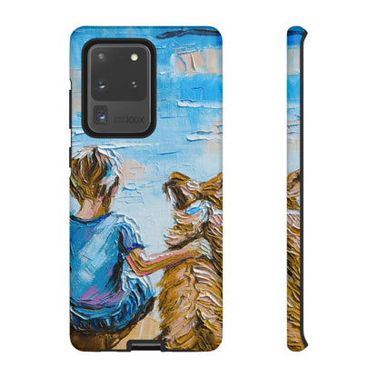 Boy with Dog Android Case (Protective) Samsung Galaxy S20 Ultra Matte Phone Case