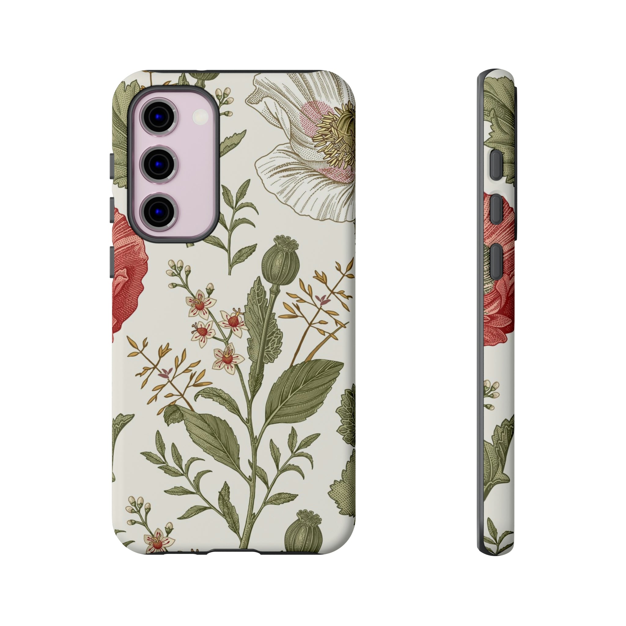 Poppy Vintage Flower Samsung Case (Protective) Samsung Galaxy S23 Plus Matte Phone Case