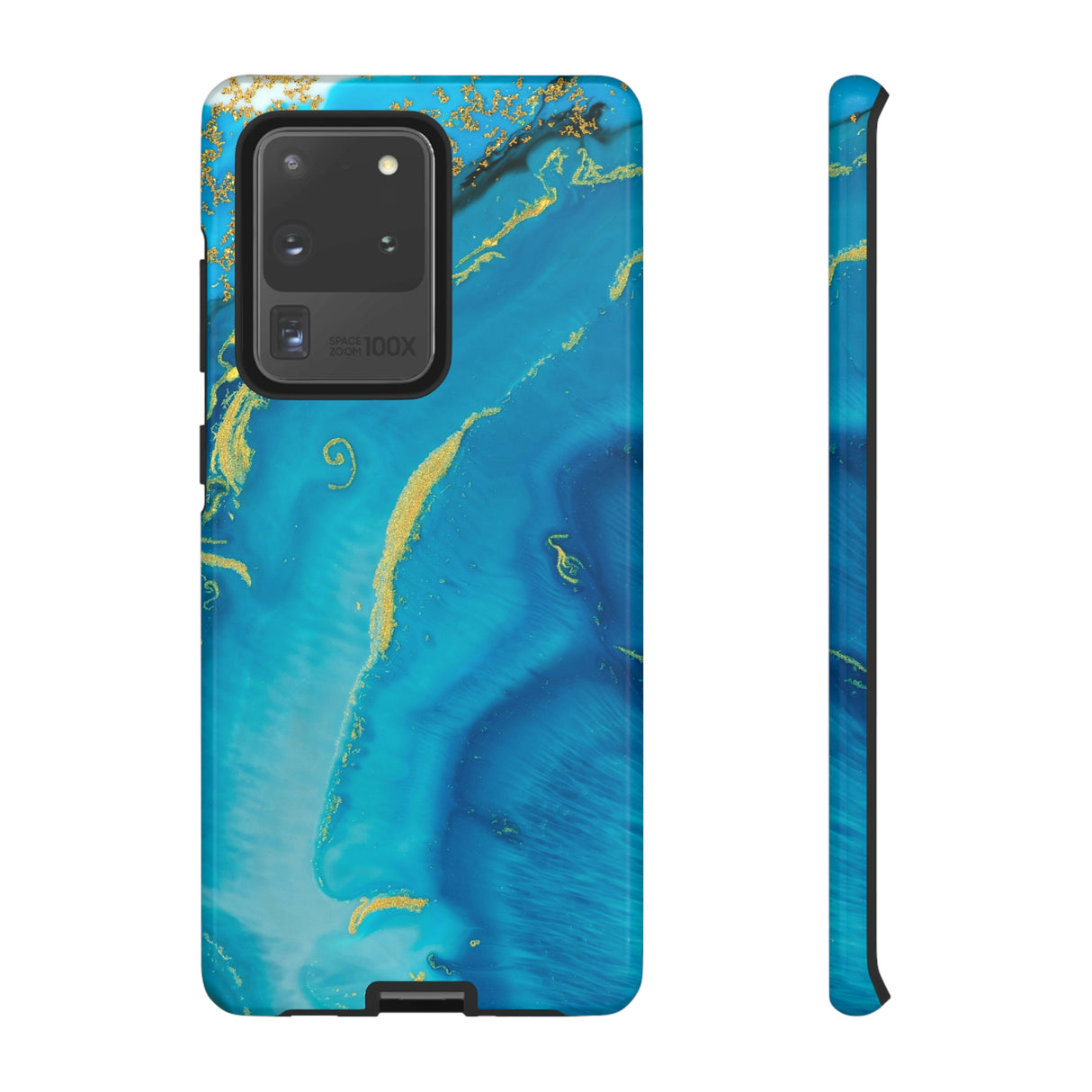 Blue Watercolor Android Case (Protective) Samsung Galaxy S20 Ultra Glossy Phone Case