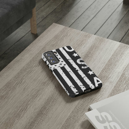 Black n White U.S Flag Android Case (Protective) Phone Case