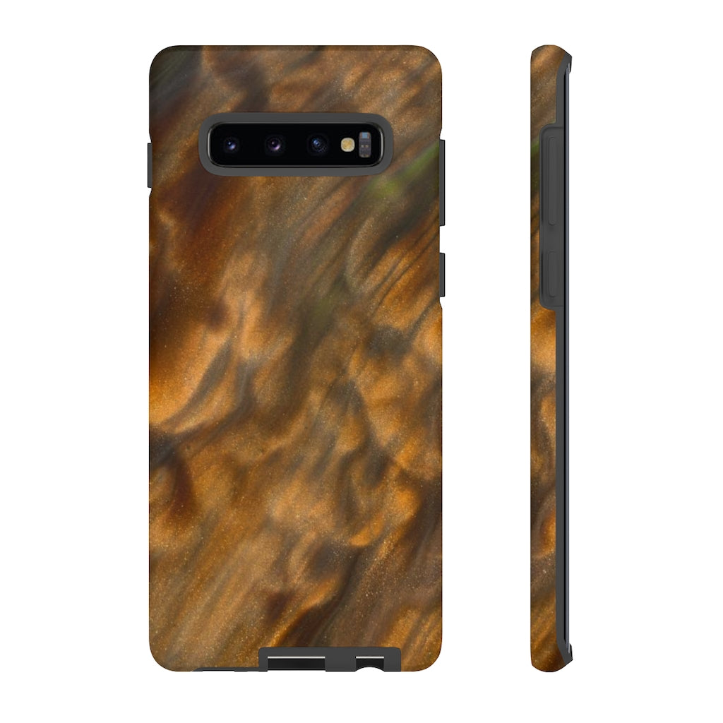 Gold Sand Ink Art Android Case (Protective) Samsung Galaxy S10 Plus Matte Phone Case