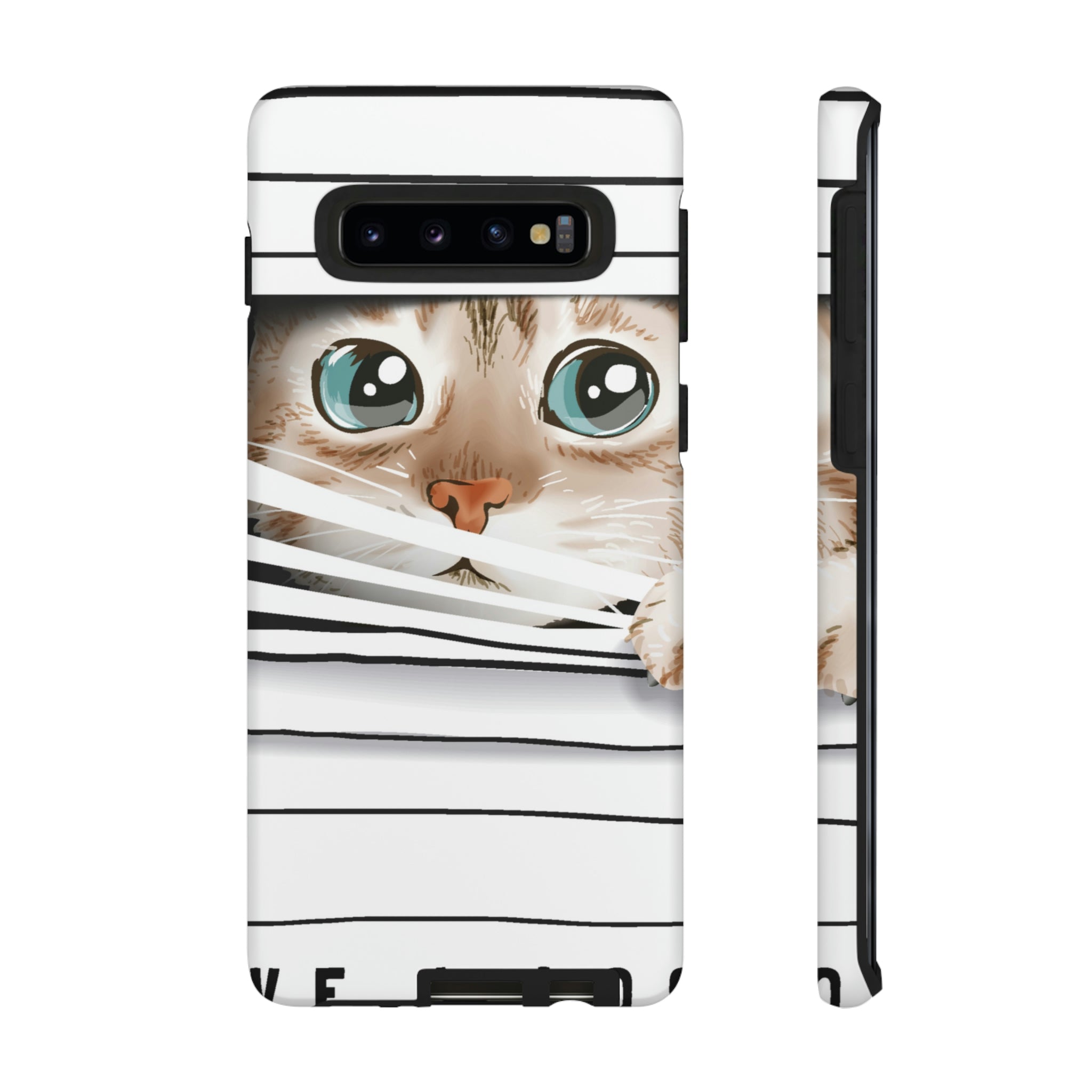 Cute Cat Window Android Case (Protective) Samsung Galaxy S10 Matte Phone Case