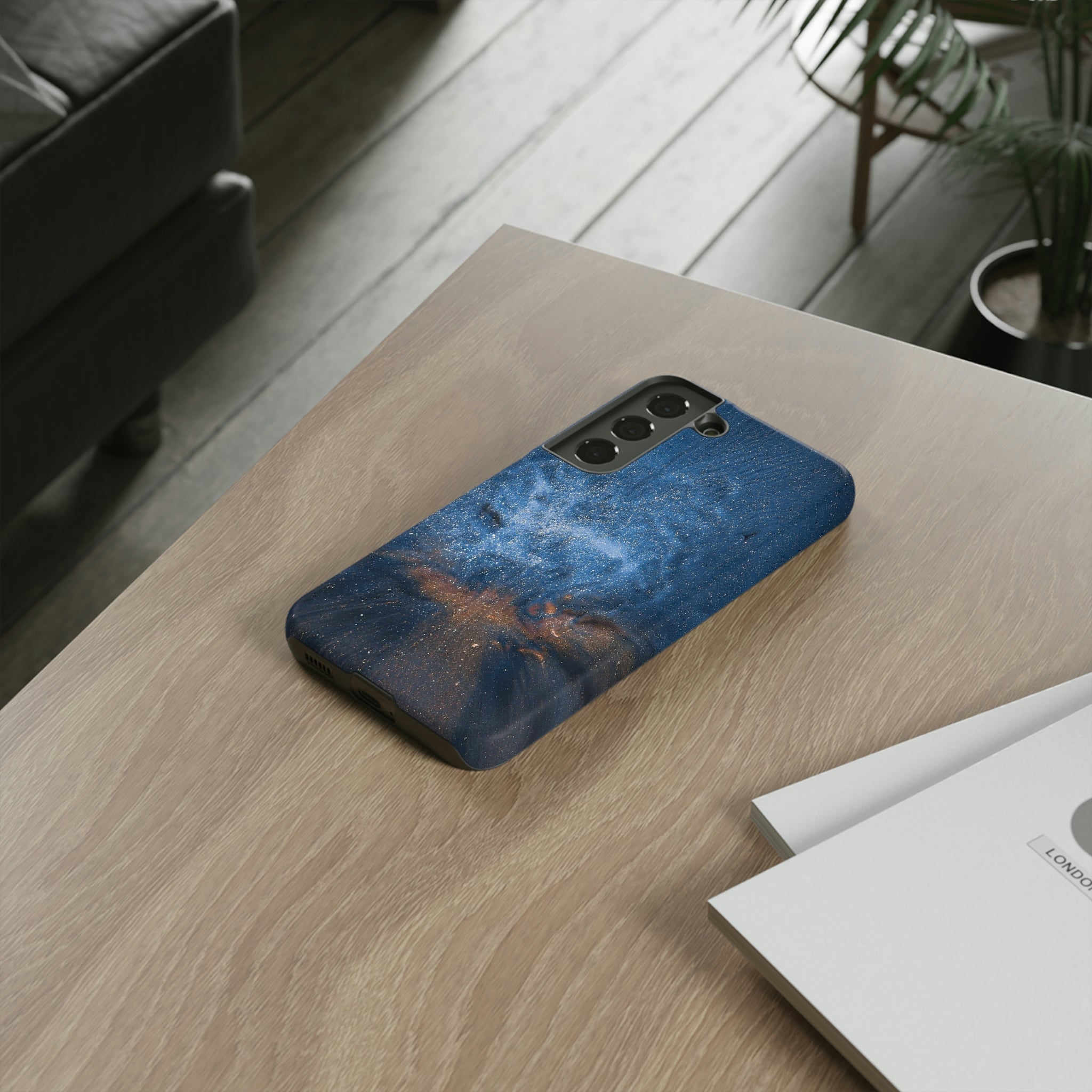 Blue Stardust Ink Art Android Case (Protective) Phone Case