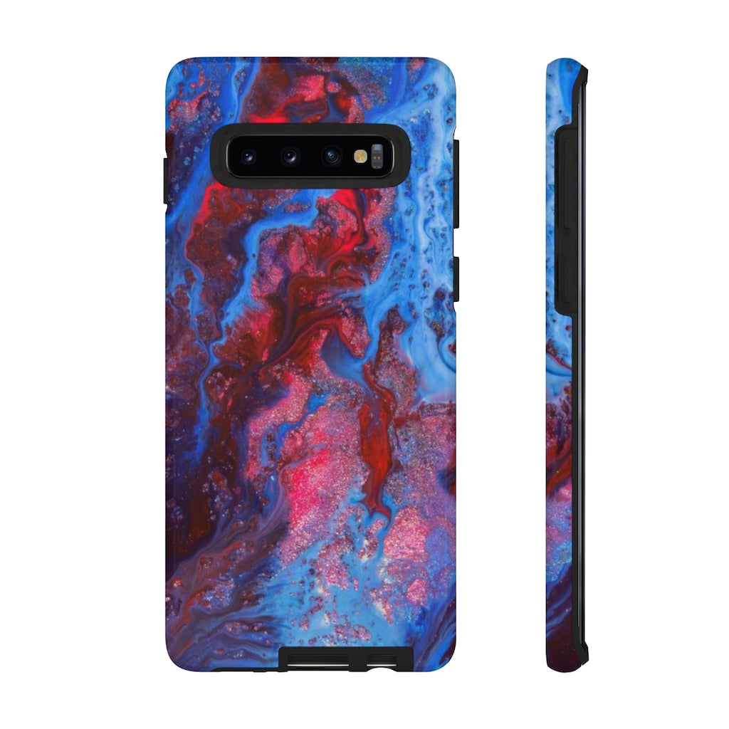 Deep Red Ink Art Android Case (Protective) Samsung Galaxy S10 Glossy Phone Case