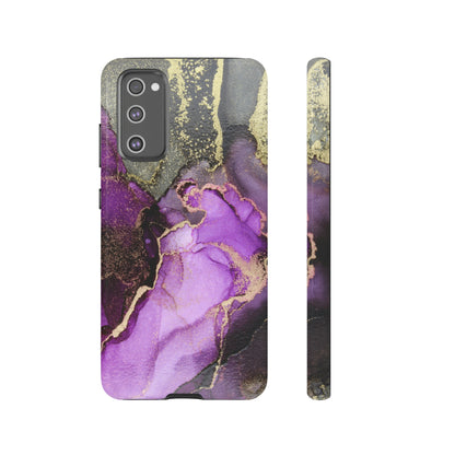 Purple Marble & Gold Android Case (Protective) Samsung Galaxy S20 FE Glossy Phone Case