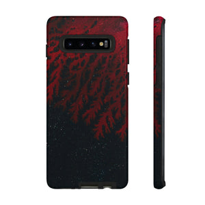 Dark Red Space Ink Art Android Case (Protective) Samsung Galaxy S10 Glossy Phone Case