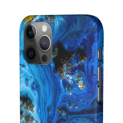 Blue Ice Melt Ink Art iPhone Case (Slim) Phone Case