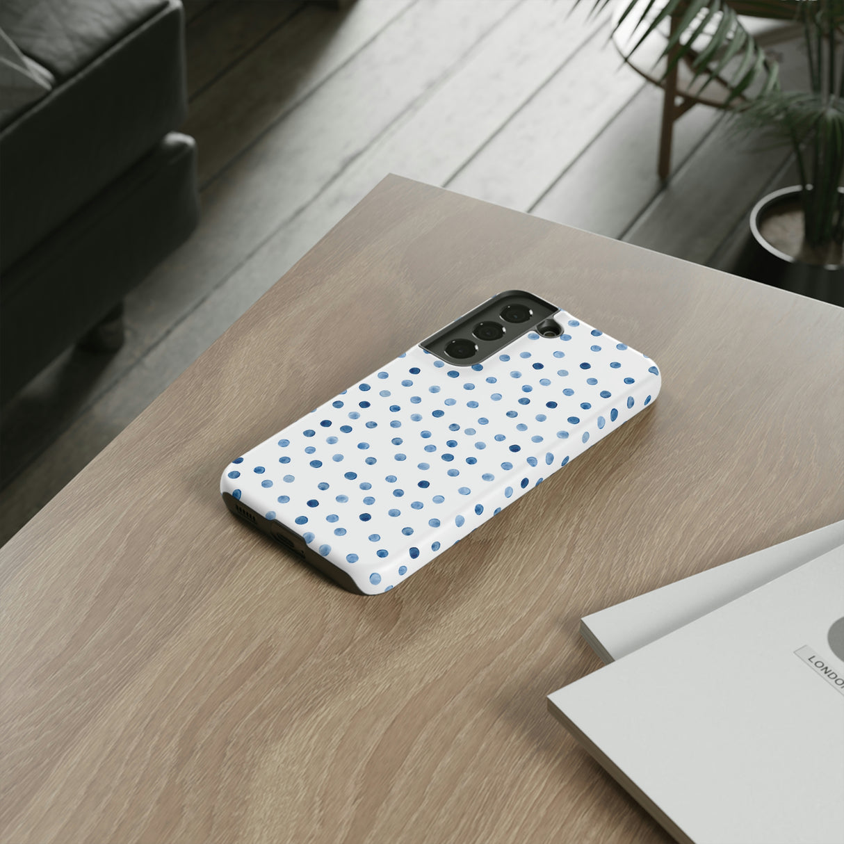 Blue Dots Pattern Android Case (Protective) Phone Case