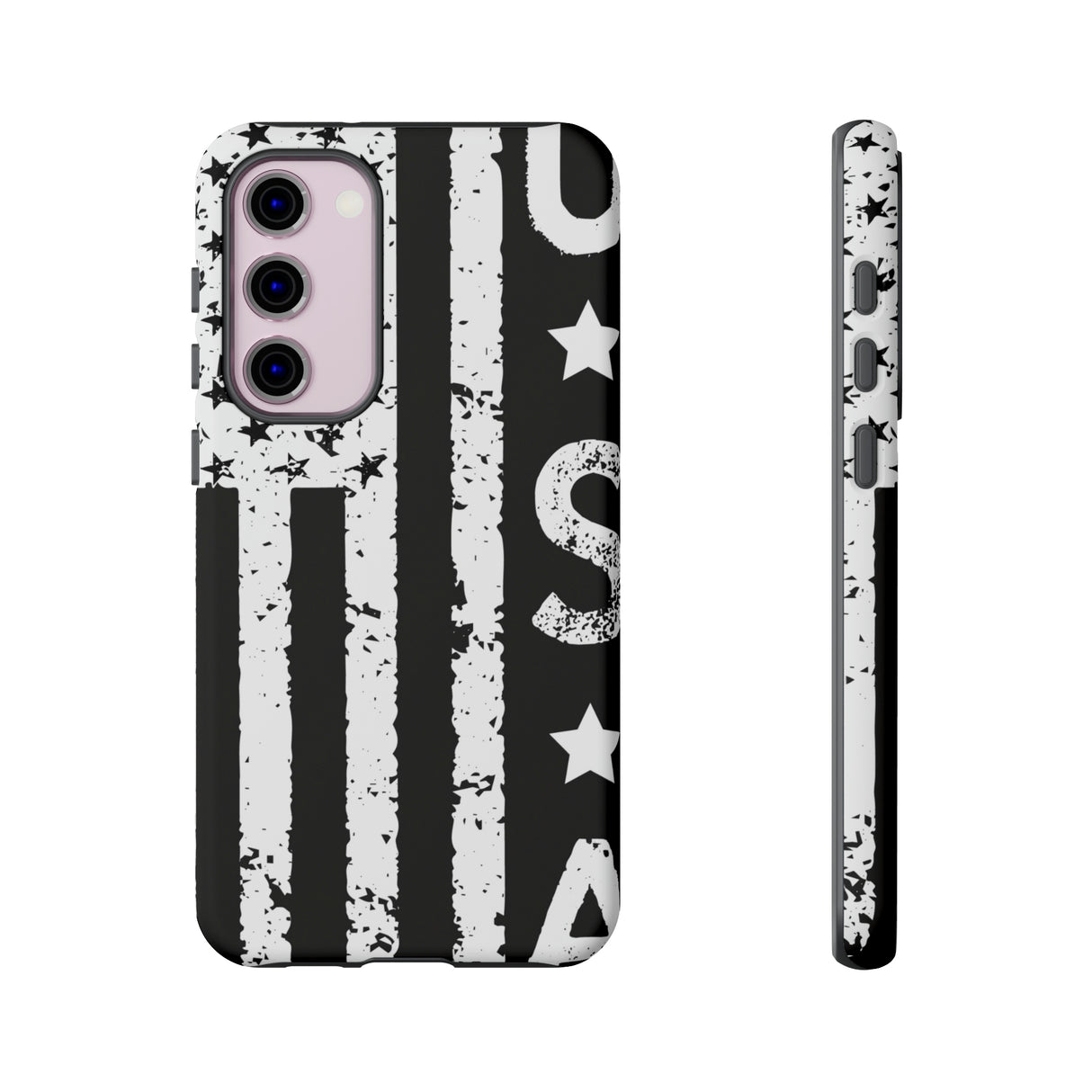 Black n White U.S Flag Android Case (Protective) Samsung Galaxy S23 Plus Matte Phone Case