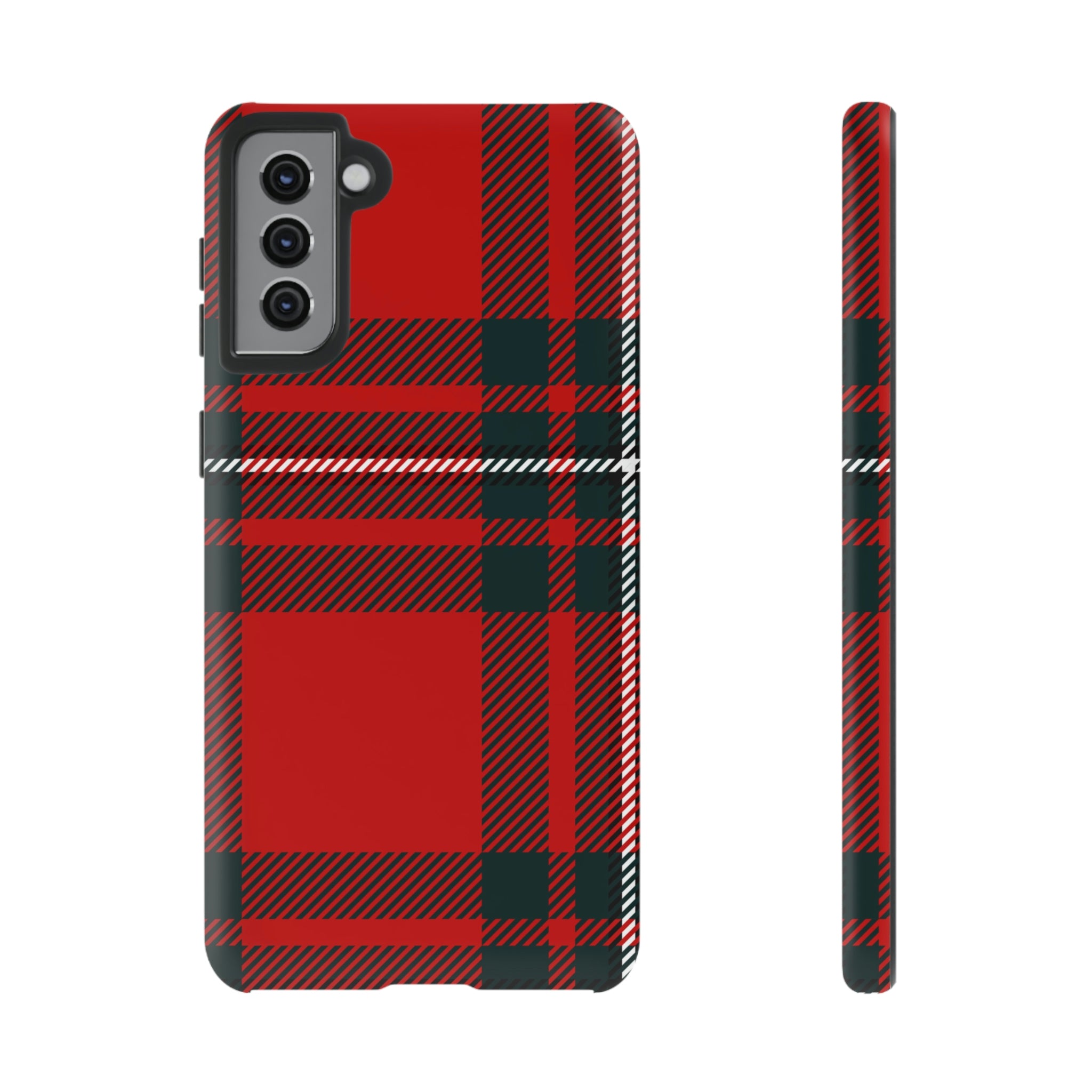 Plaid Pattern Red Android Case (Protective) Samsung Galaxy S21 Plus Matte Phone Case