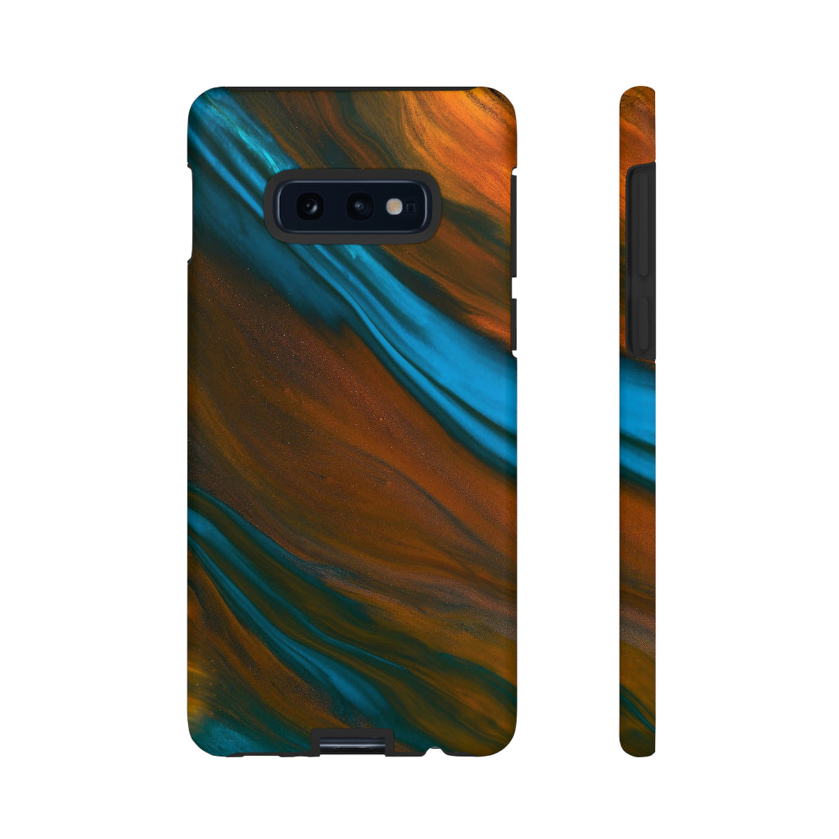 Orange Swipes Ink Art Android Case (Protective) Samsung Galaxy S10E Matte Phone Case