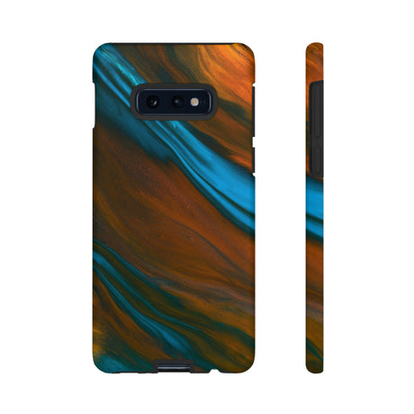 Orange Swipes Ink Art Android Case (Protective) Samsung Galaxy S10E Matte Phone Case