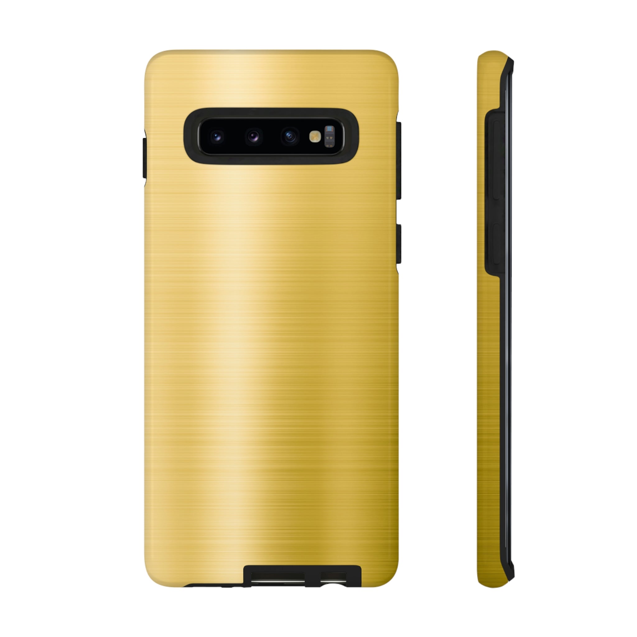 Gold Metal Android Case (Protective) Samsung Galaxy S10 Glossy Phone Case