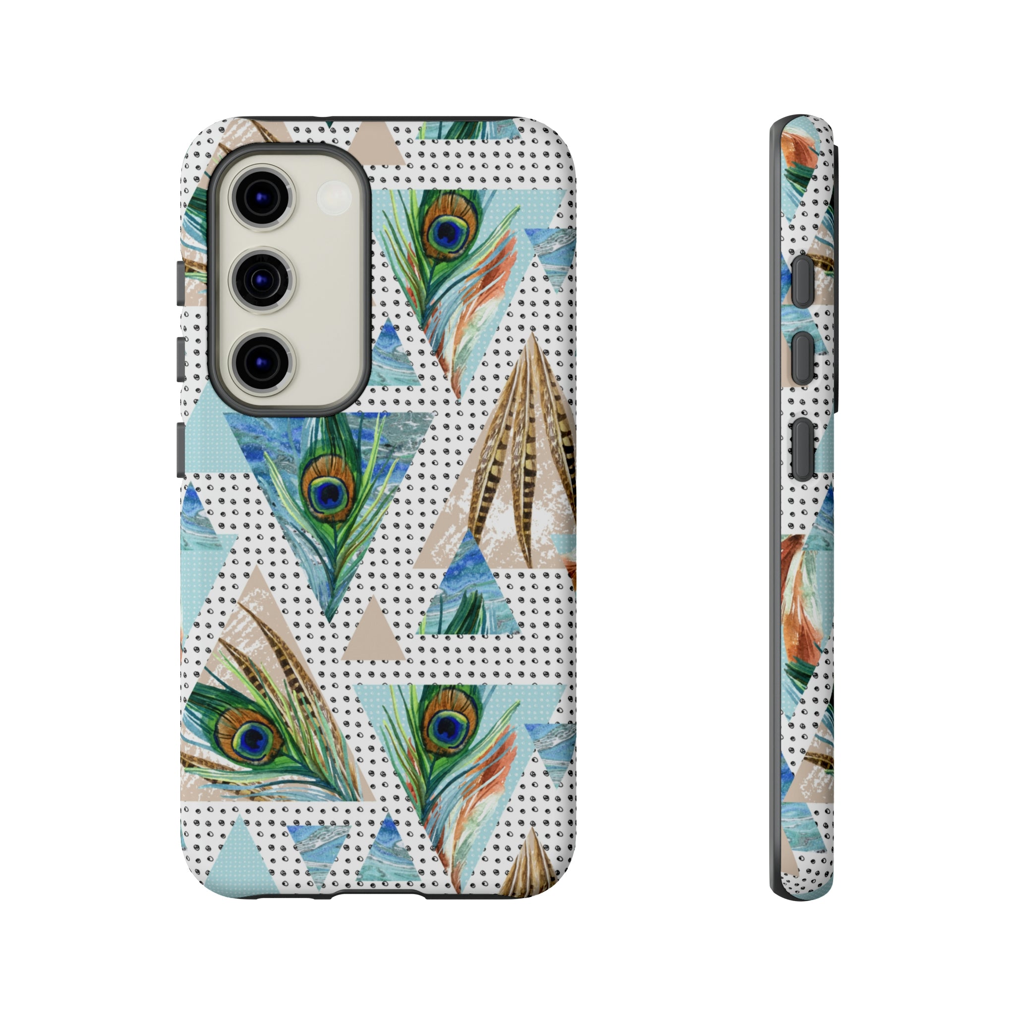 Peacock Feathers Android Case (Protective) Samsung Galaxy S23 Matte Phone Case