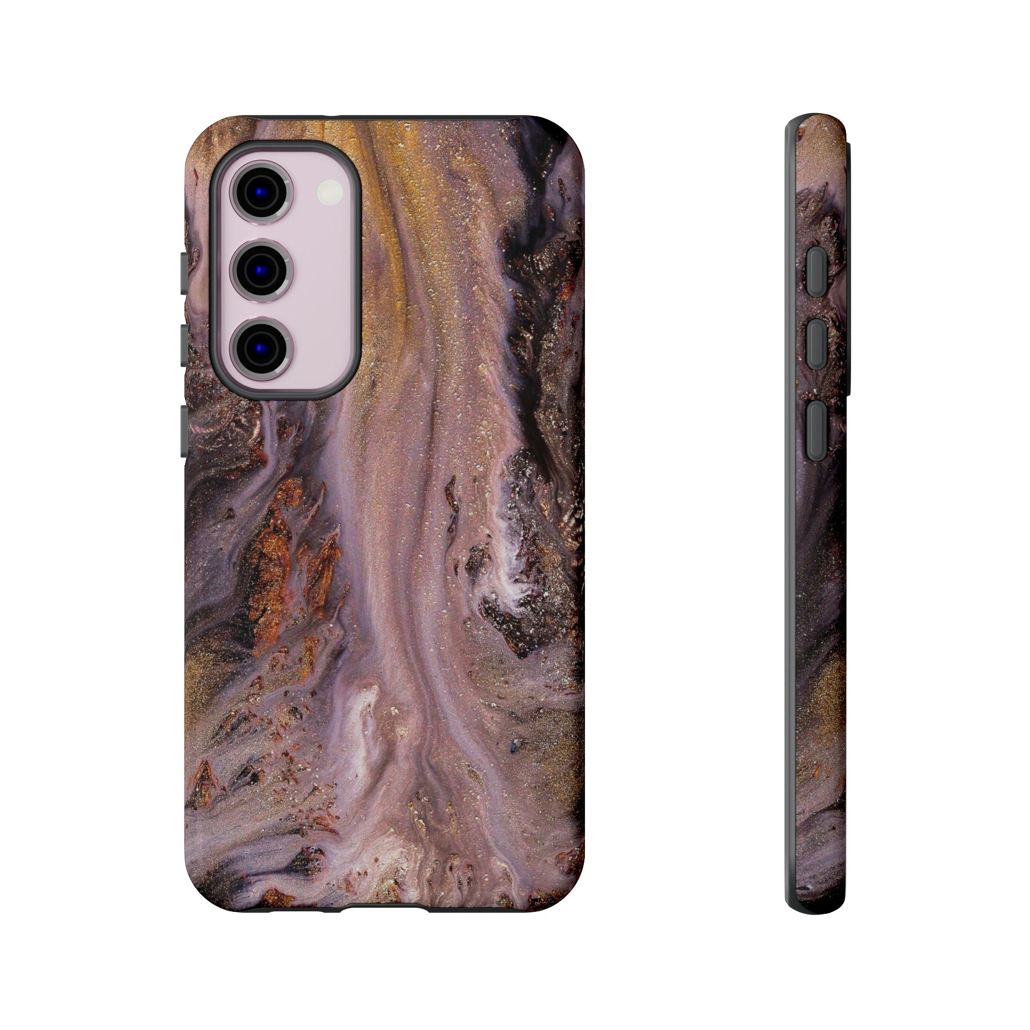 Pink Marble Ink Art Android Case (Protective) Samsung Galaxy S23 Plus Glossy Phone Case