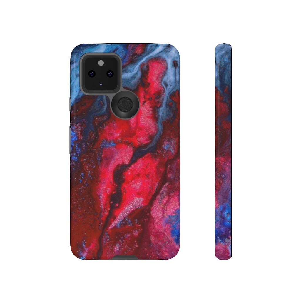 Neon Red Ink Art Android Case (Protective) Google Pixel 5 Glossy Phone Case