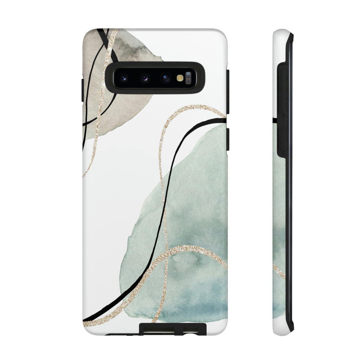 Green Watercolor Android Case (Protective) Samsung Galaxy S10 Matte Phone Case