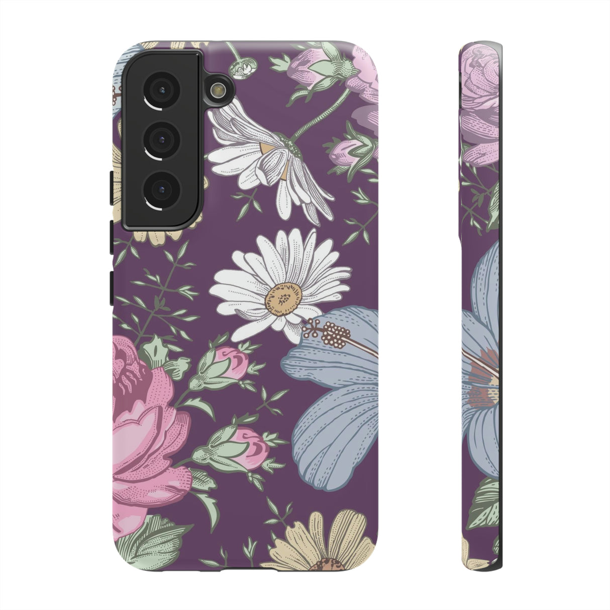 Purple Grass Vintage Flower Samsung Case (Protective) Samsung Galaxy S22 Matte Phone Case