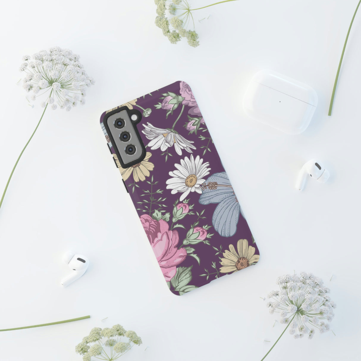 Purple Grass Vintage Flower Samsung Case (Protective) Phone Case