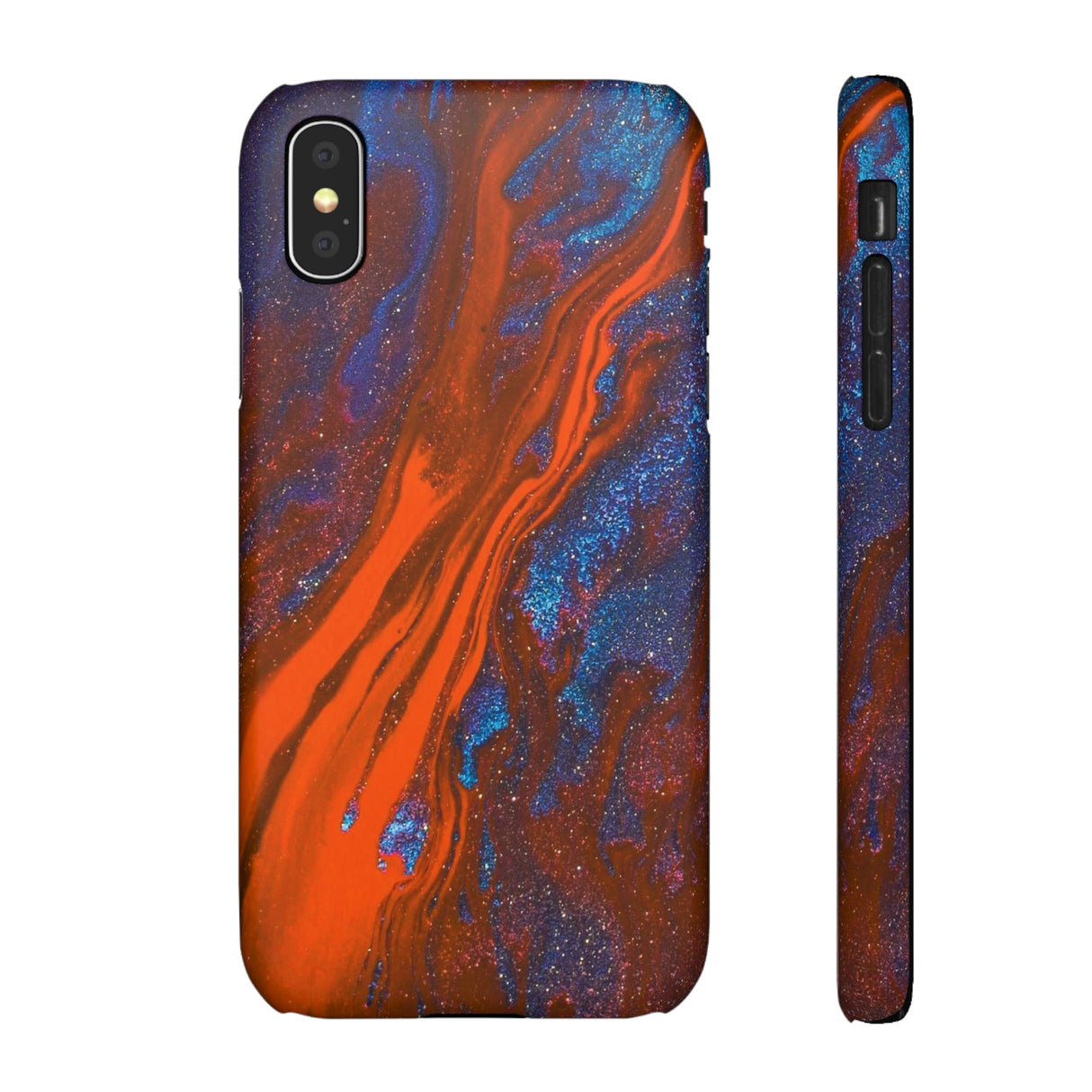 Orange Spikes Ink Art iPhone Case (Slim) iPhone X Matte Phone Case