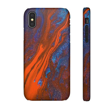 Orange Spikes Ink Art iPhone Case (Slim) iPhone X Matte Phone Case