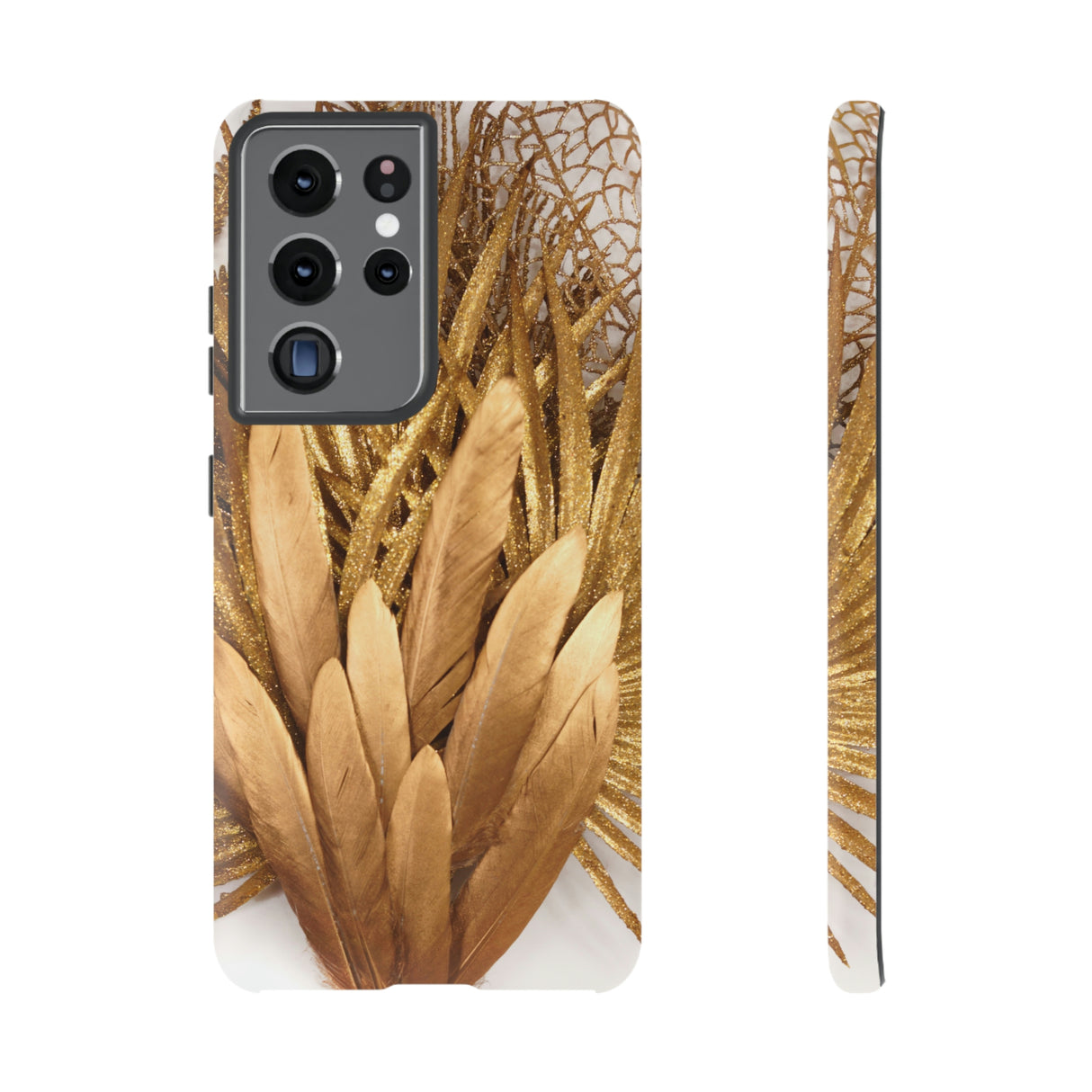 Gold Feather Android Case (Protective) Samsung Galaxy S21 Ultra Matte Phone Case