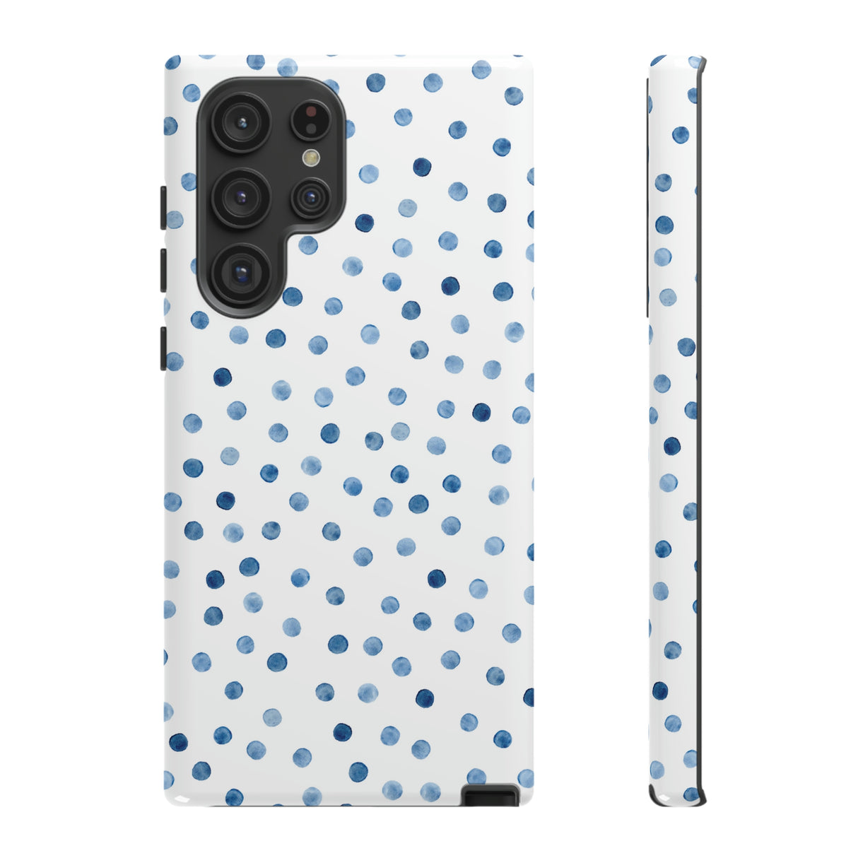 Blue Dots Pattern Android Case (Protective) Samsung Galaxy S22 Ultra Glossy Phone Case