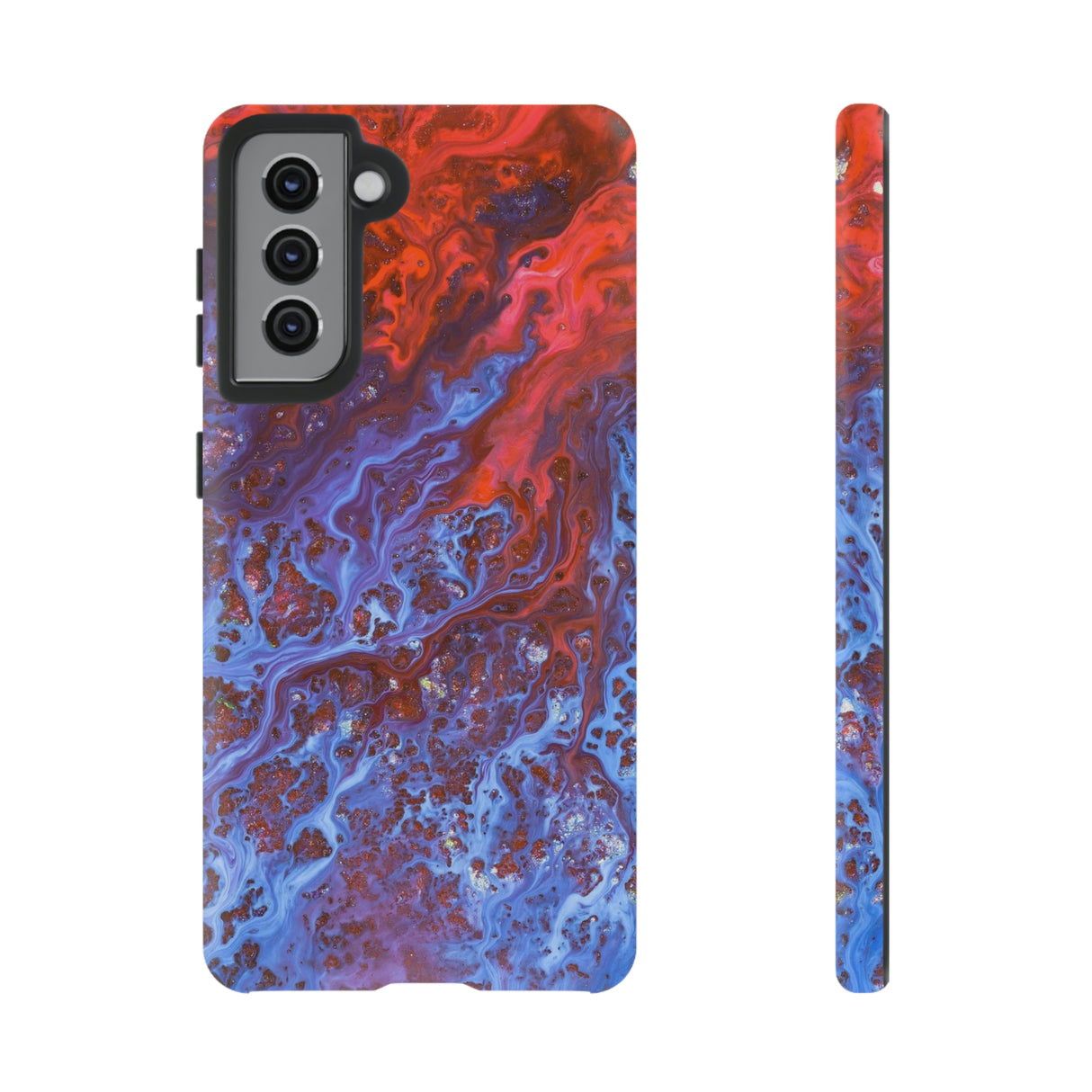 Blue Lava Ink Art Android Case (Protective) Samsung Galaxy S21 Matte Phone Case