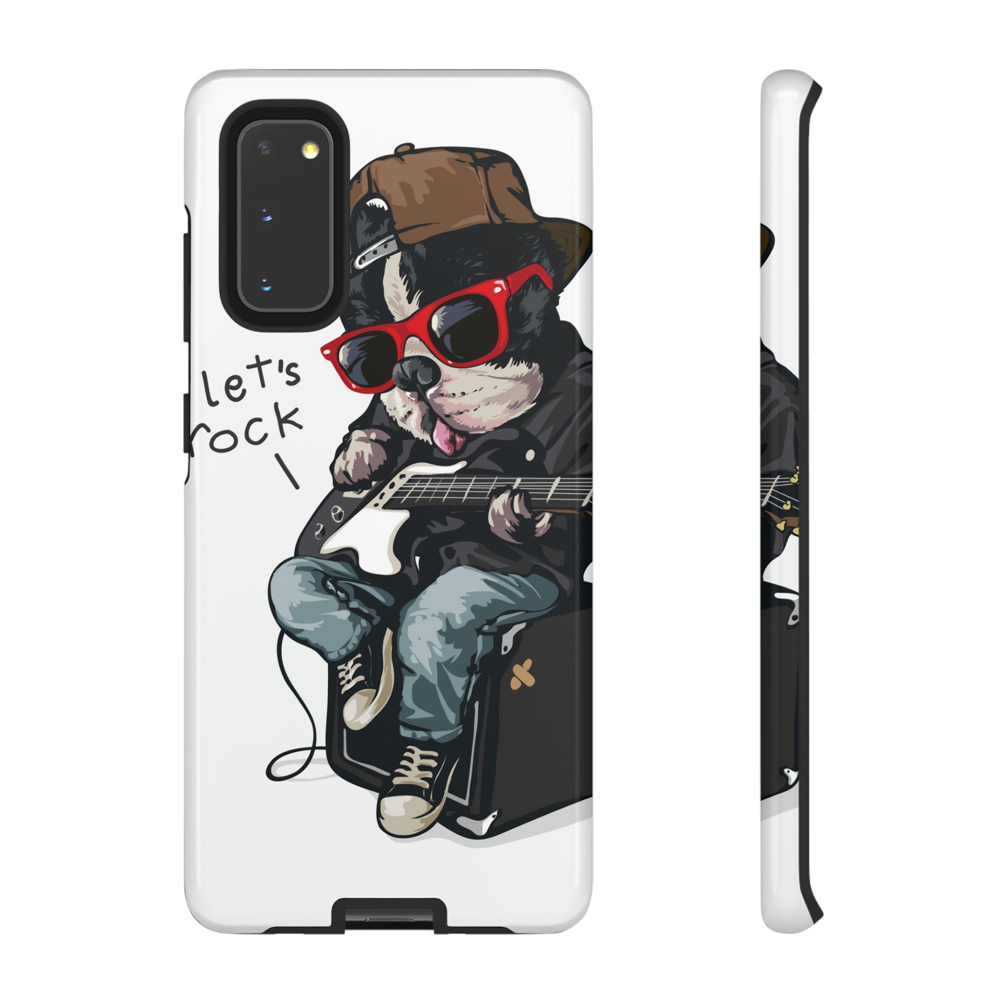 Rock n Roll Dog Android Case (Protective) Samsung Galaxy S20 Glossy Phone Case