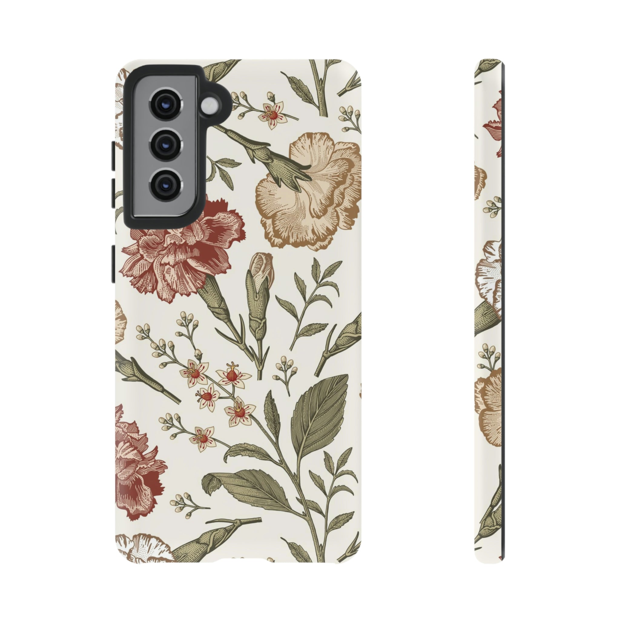 Carnation Vintage Flower Samsung Case (Protective) Samsung Galaxy S21 Matte Phone Case