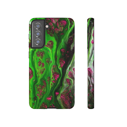 Toxic Green Ink Art Android Case (Protective) Samsung S21 FE Glossy Phone Case