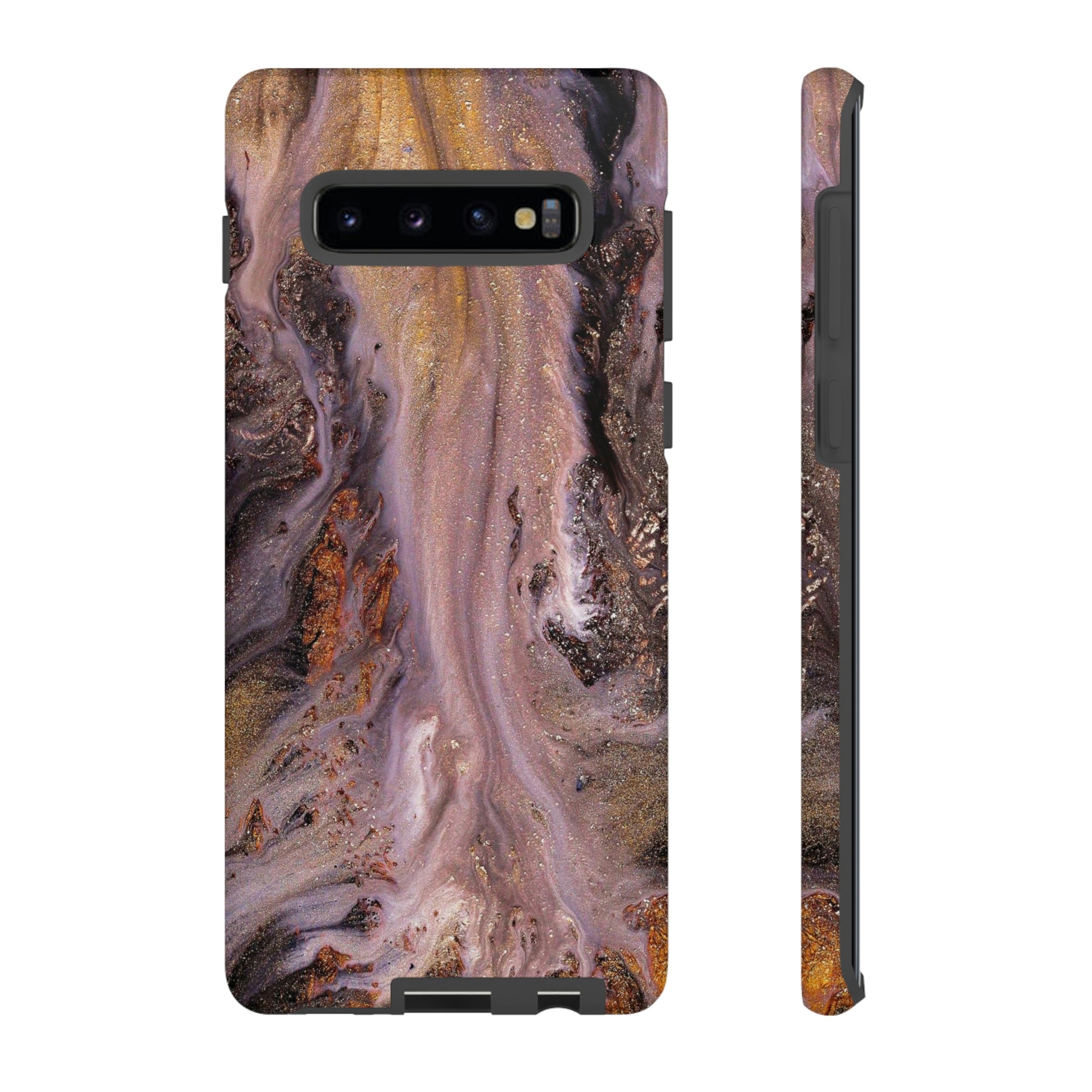 Pink Marble Ink Art Android Case (Protective) Samsung Galaxy S10 Plus Matte Phone Case