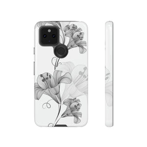 Lily Flower Monochrome Android Case (Protective) Google Pixel 5 5G Glossy Phone Case