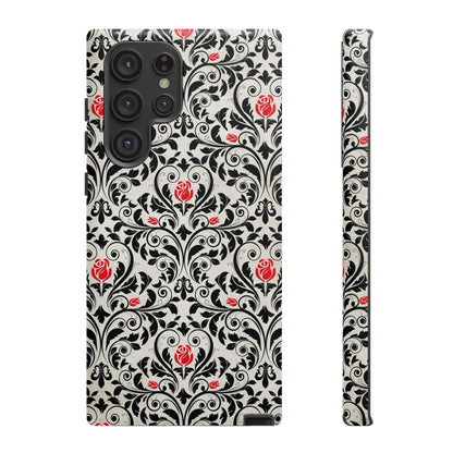 Black Rose Gothic Flower Samsung Case (Protective) Samsung Galaxy S22 Ultra Matte Phone Case