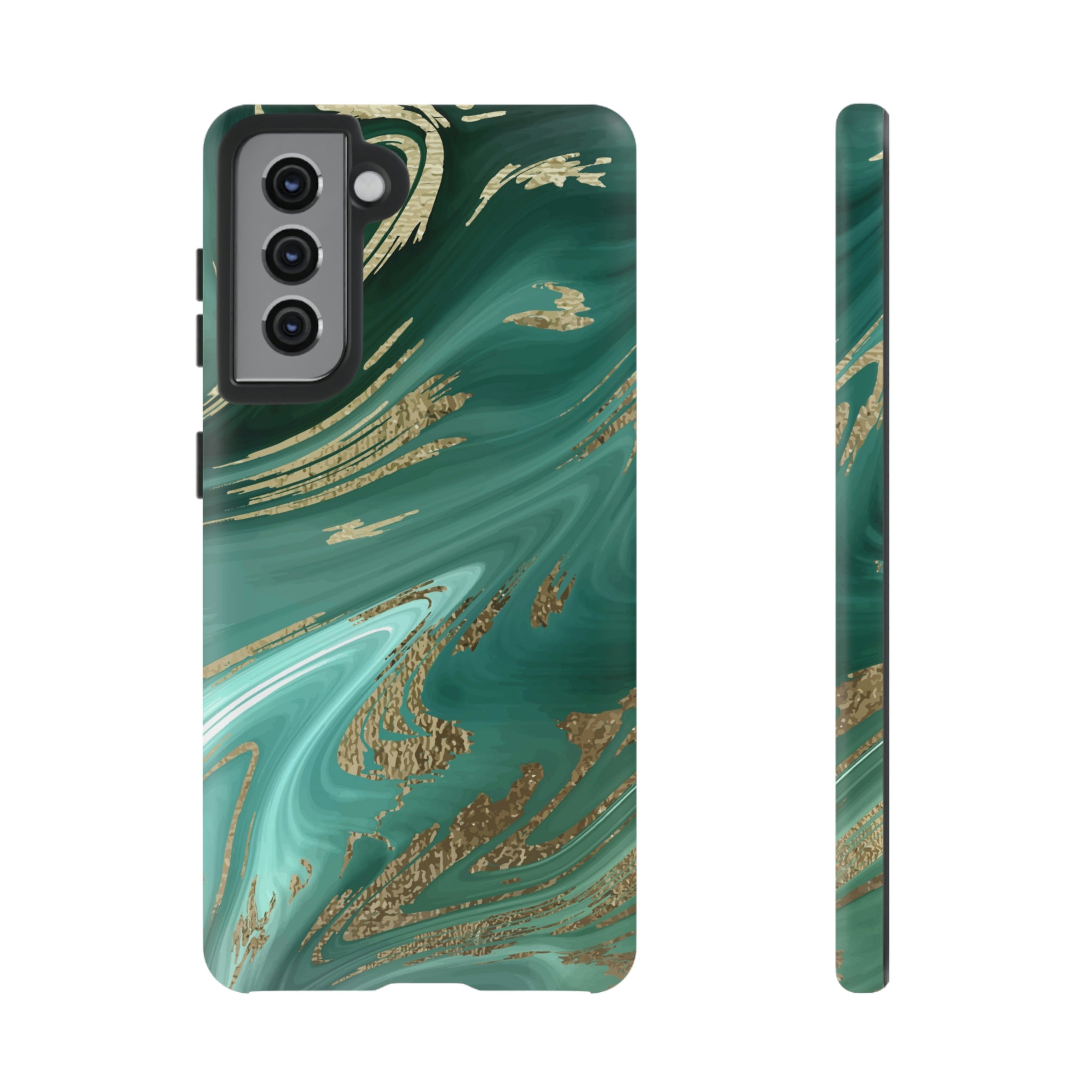 Green Marble Android Case (Protective) Samsung Galaxy S21 Matte Phone Case