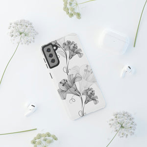 Lily Flower Monochrome Android Case (Protective) Phone Case