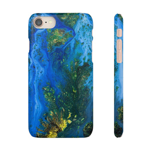 Blue Globe Ink Art iPhone Case (Slim) iPhone 8 Glossy Phone Case