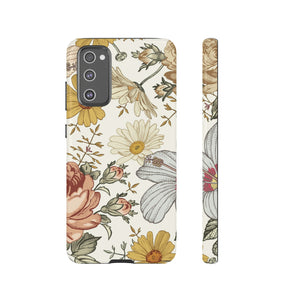 Linear Vintage Flower Samsung Case (Protective) Samsung Galaxy S20 FE Glossy Phone Case