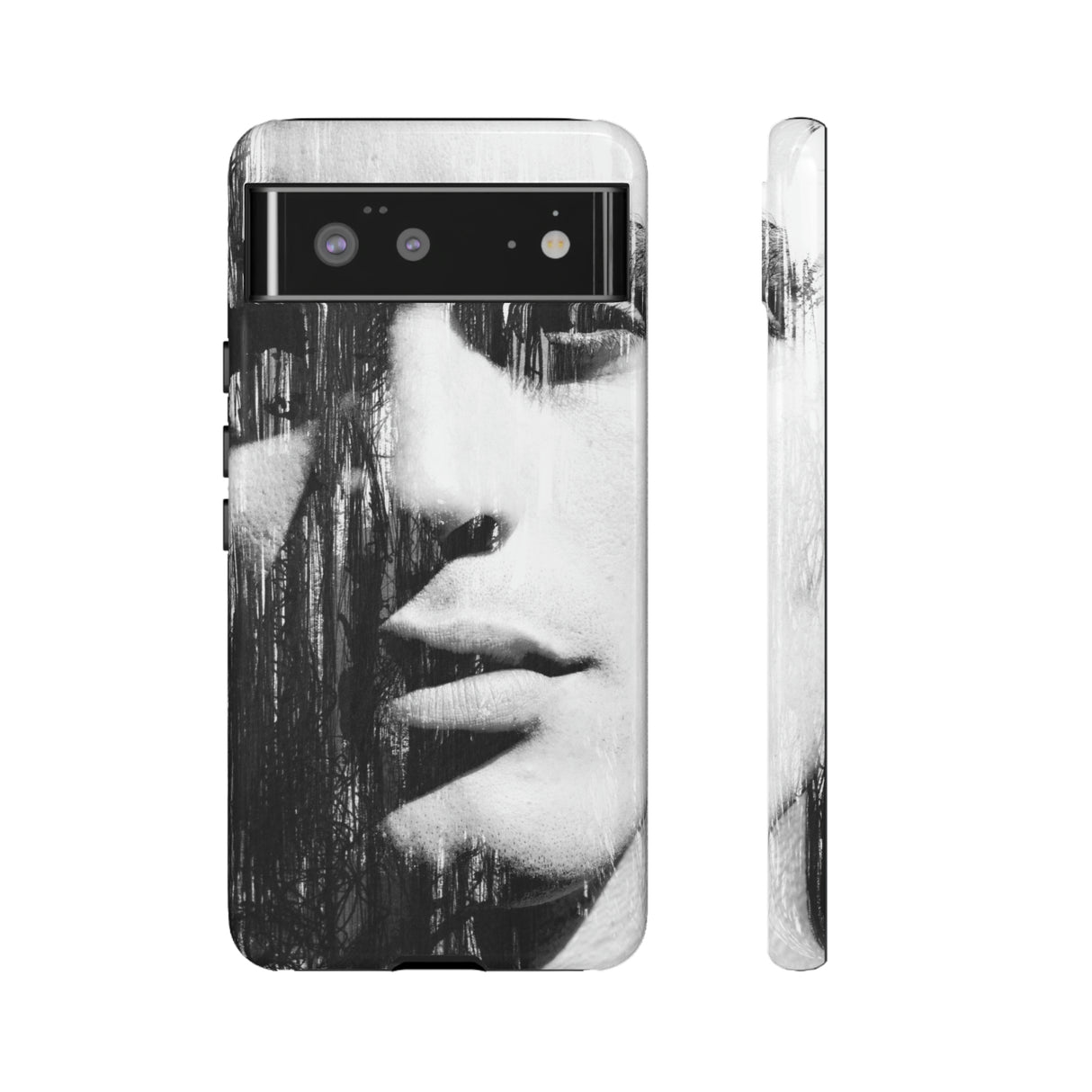 Black & White Pop Art Android Case (Protective) Google Pixel 6 Glossy Phone Case